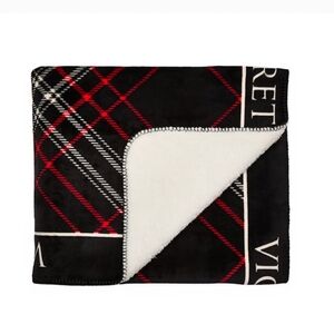Victoria's Secret Black and Red Plaid Blanket